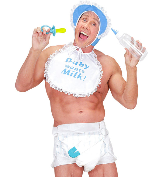 Widmann Baby Set Blau – Windel, Sicherheitsnadel & Schnuller - Fasnacht24.ch