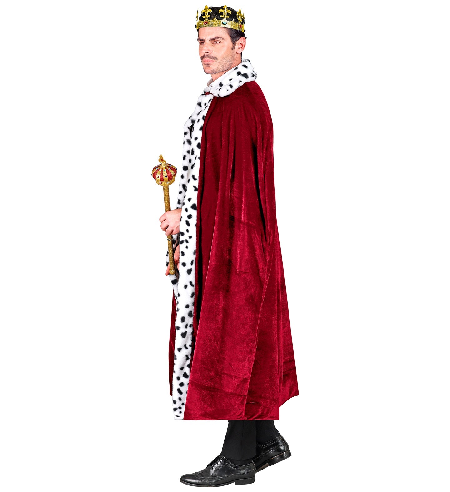 Bordeauxroter Königsumhang aus Samt-Look, 140 cm lang, für Erwachsene, elegant und leicht