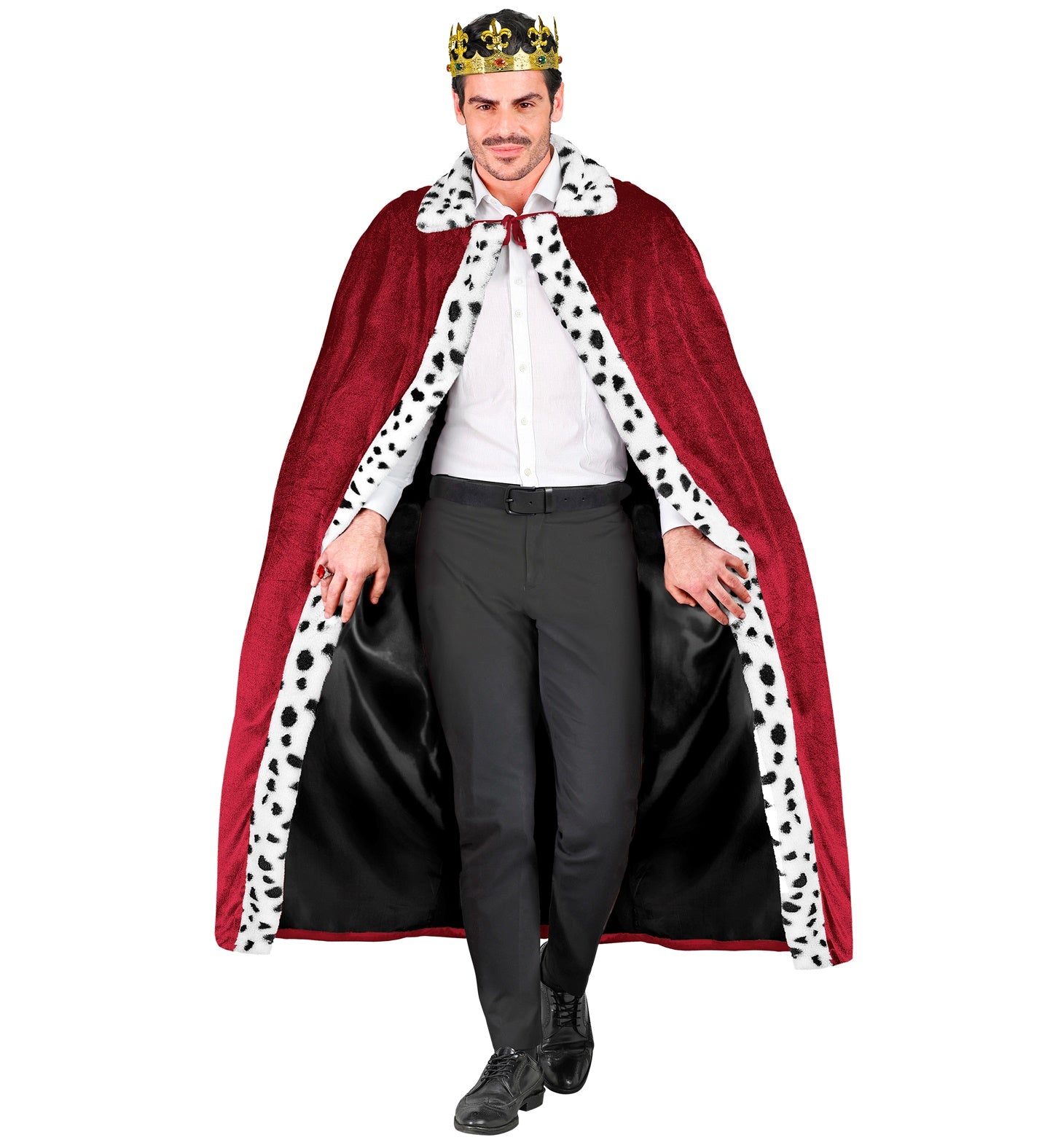 Bordeauxroter Königsumhang aus Samt-Look, 140 cm lang, für Erwachsene, elegant und vielseitig.