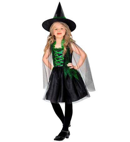 Widmann Waldhexe Kinderkostüm Kleid und Hut Schwarz - Fasnacht24.ch – Produktansicht
