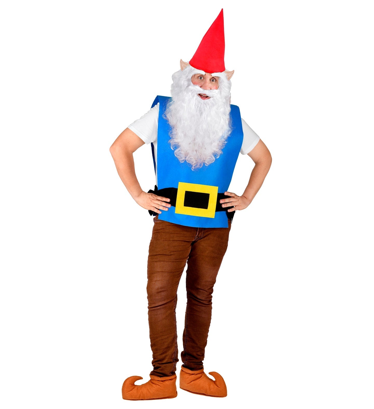 Braune Elfen Schuh Überzieher aus Polyester für Kostüme, mit rutschfesten Sohlen.