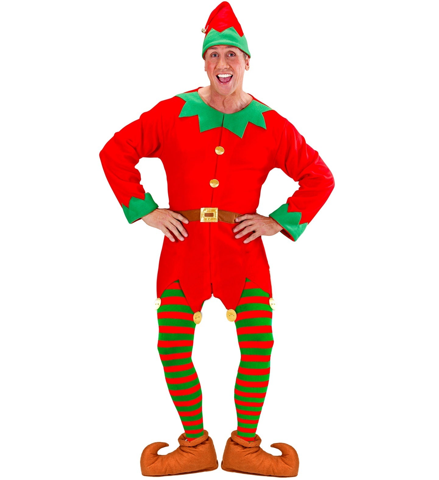 Braune Elfen Schuh Überzieher aus Stoff mit spitzen Zehen für Kostüme bis Schuhgröße 44