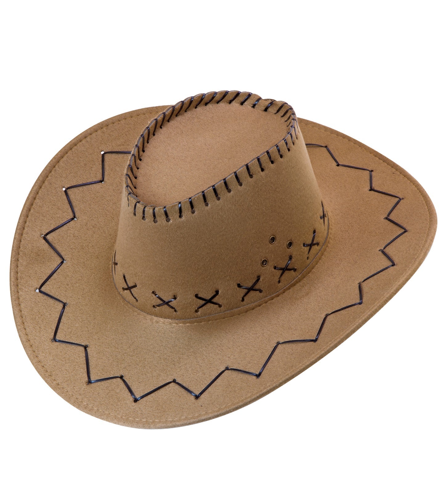 Widmann Cowboy Hut – Braunes Faux Wildleder mit dicker Naht - Fasnacht24.ch