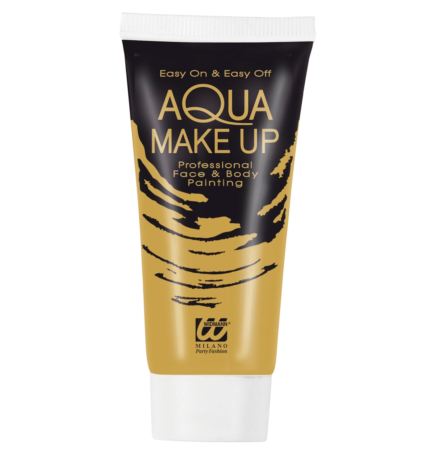 Brauner Aqua Make Up in einem 30 ml Tube, ideal für Cosplay und Theateranwendungen.