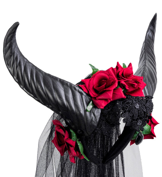 Widmann Gothic Braut Schleier – Schwarze Spitze & Rosensteine - Fasnacht24.ch