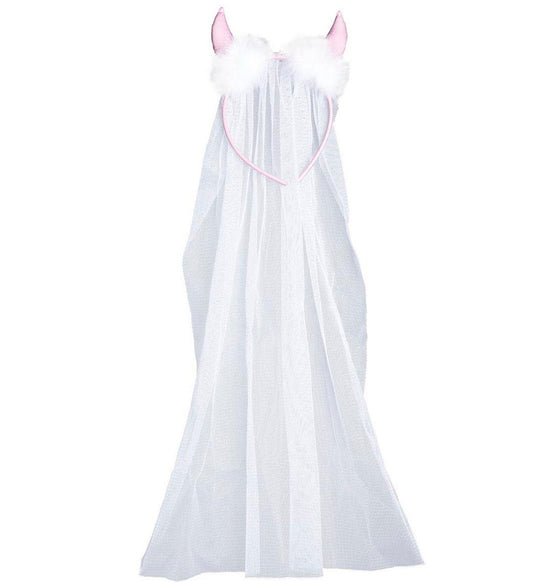 Widmann Brautschleier Mit Rosa Teufelshörnern – Tüll Hochzeitsaccessoire - Fasnacht24.ch