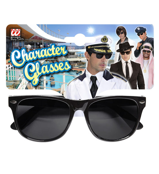 Schwarze Widmann-Sonnenbrille mit UV-Schutz und Charaktermotiven.