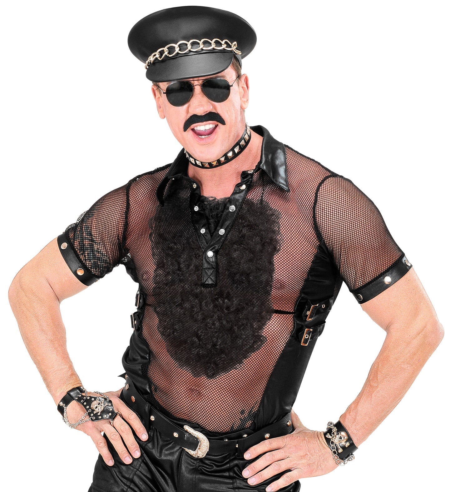 Schwarzes Brusthaartoupet aus natürlichen Fasern für Männer, nahtlos und atmungsaktiv.