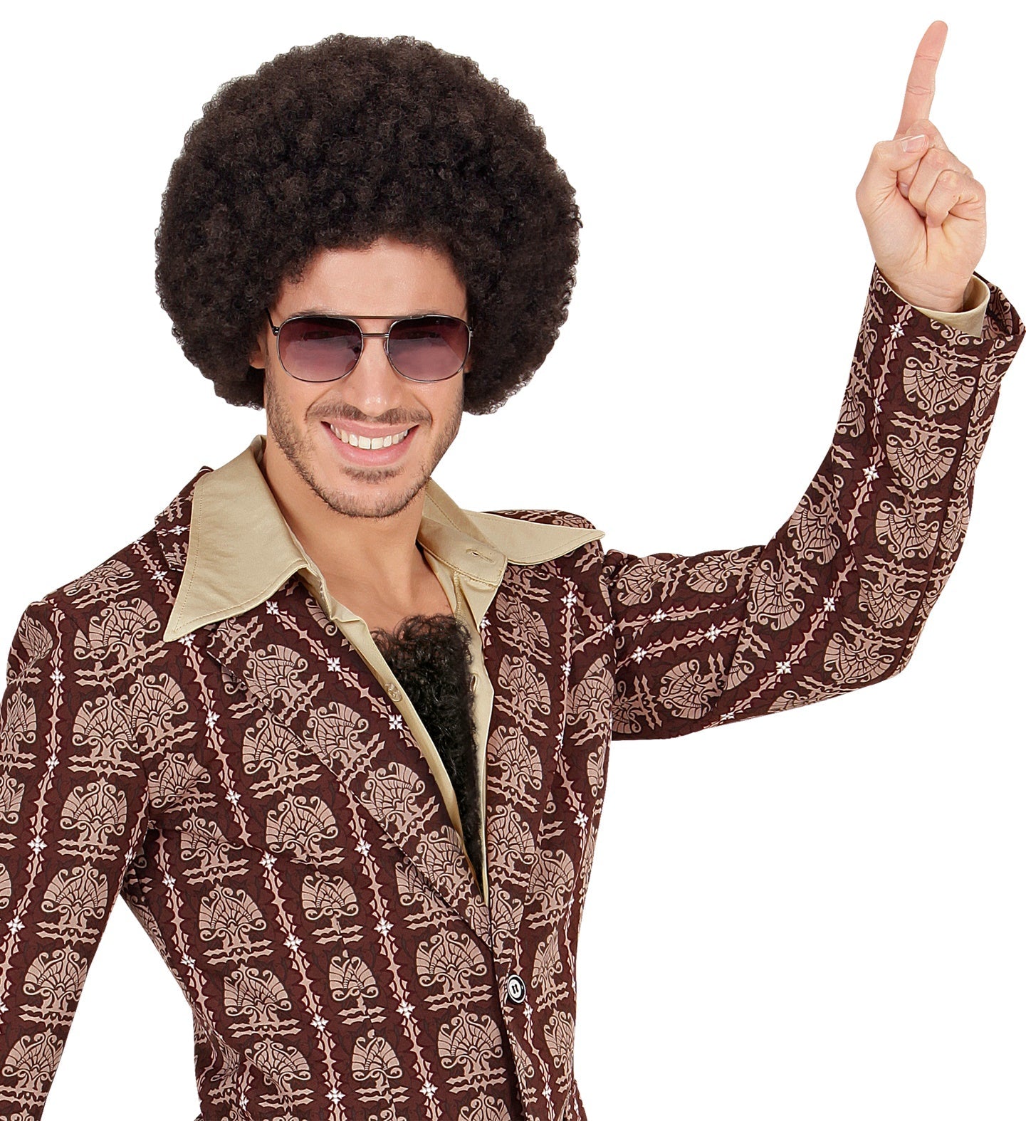 Schwarzes Brusthaar-Toupet aus natürlichen Fasern für Männer, realistisch und handgefertigt.