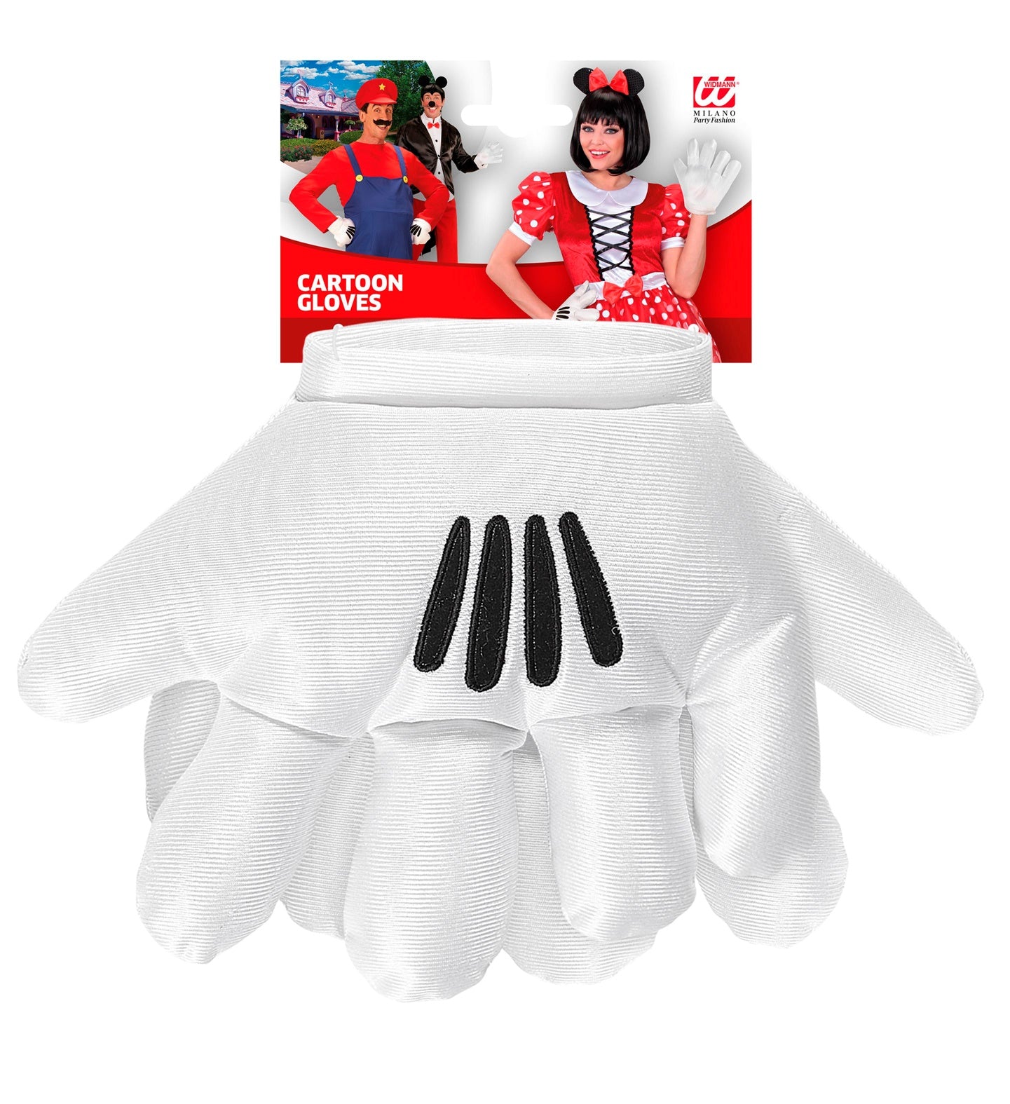 Weiße Fleece-Handschuhe mit 3D-Cartoon-Details für Unisex-Wintergebrauch.