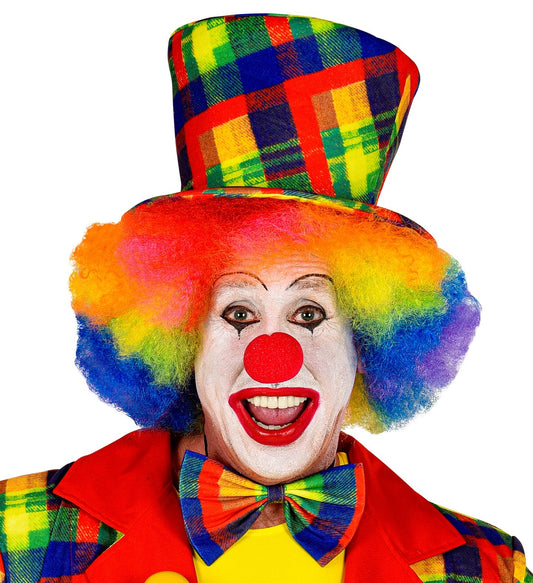 Bunte gemusterte Clown Fliege in Universalgröße, ideal für Fasching und Karneval.