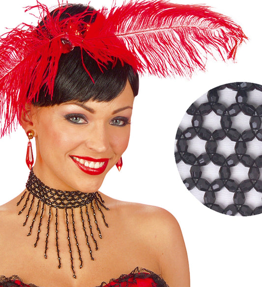 Schwarze Perlenkette 45 cm – Widmann Collier Mit 8 mm Perlen - Fasnacht24.ch