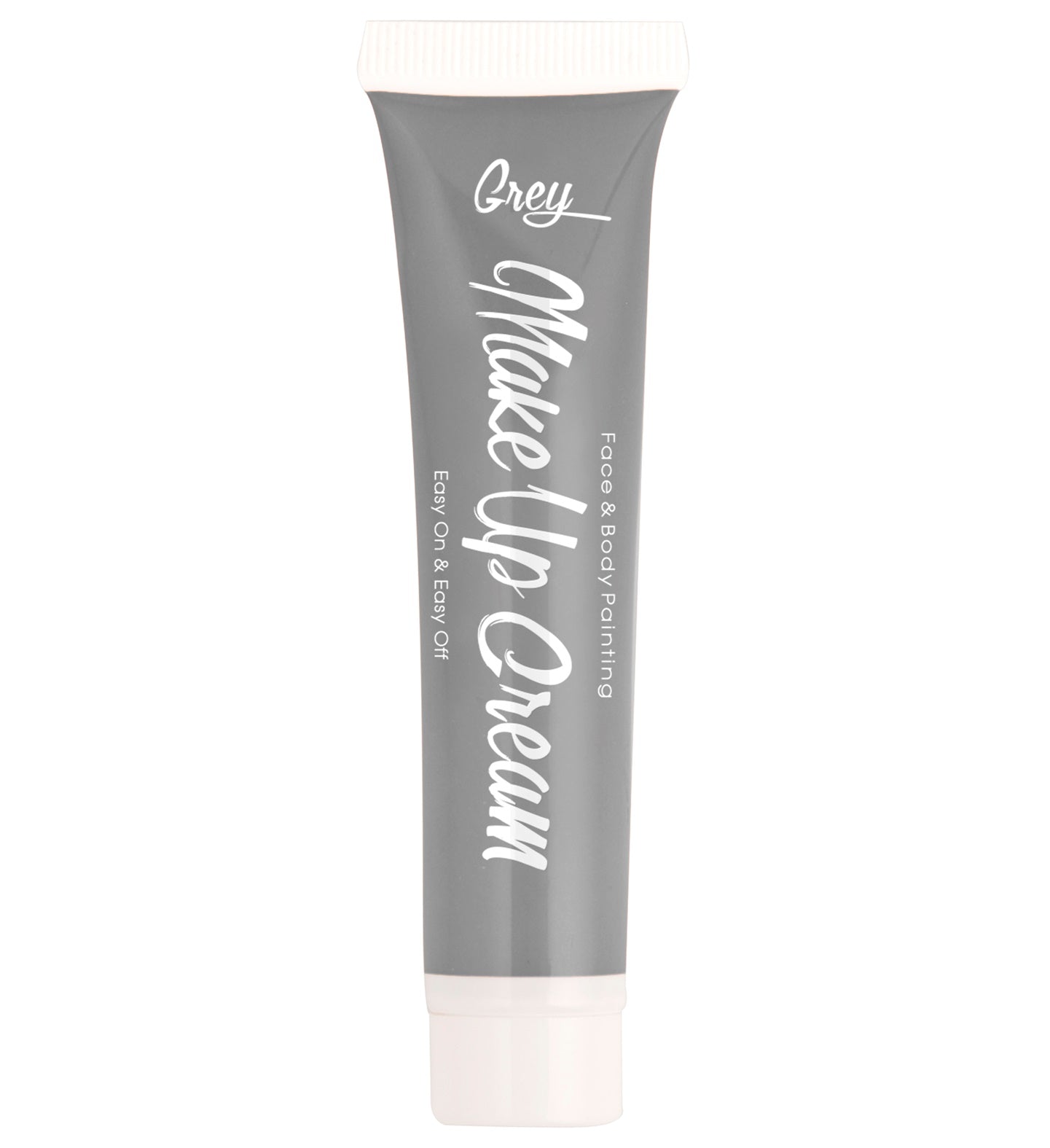 Grey cream makeup in a 28ml tube with narrow tip for direct application.