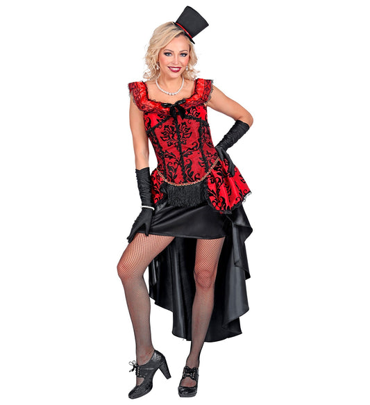 Widmann Damen Burlesque Kostüm – Satin Kleid & Handschuhe - Fasnacht24.ch