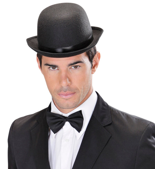 Widmann Deluxe Melone – Schwarzer Bowlerhut Aus Dickem Filz - Fasnacht24.ch