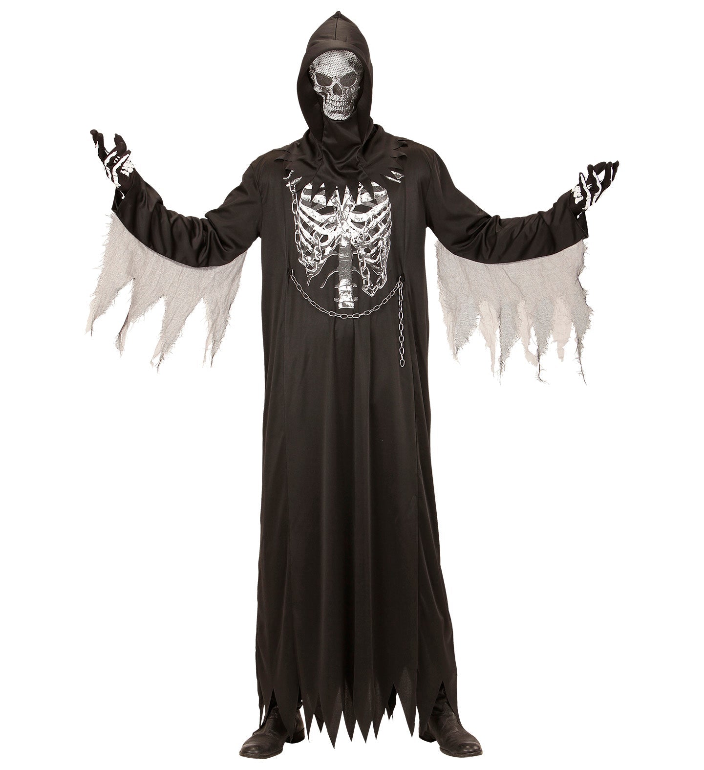 Widmann Sensemann Kostüm Herren – Schwarze Robe mit Kapuzenmaske - Fasnacht24.ch