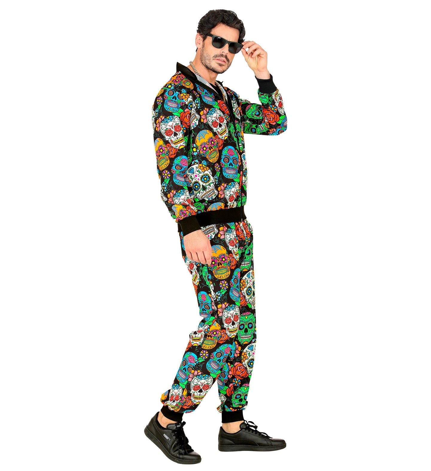 Jogginganzug Unisex – Widmann Dia De Los Muertos Skull Hoodie & Hose - Fasnacht24.ch