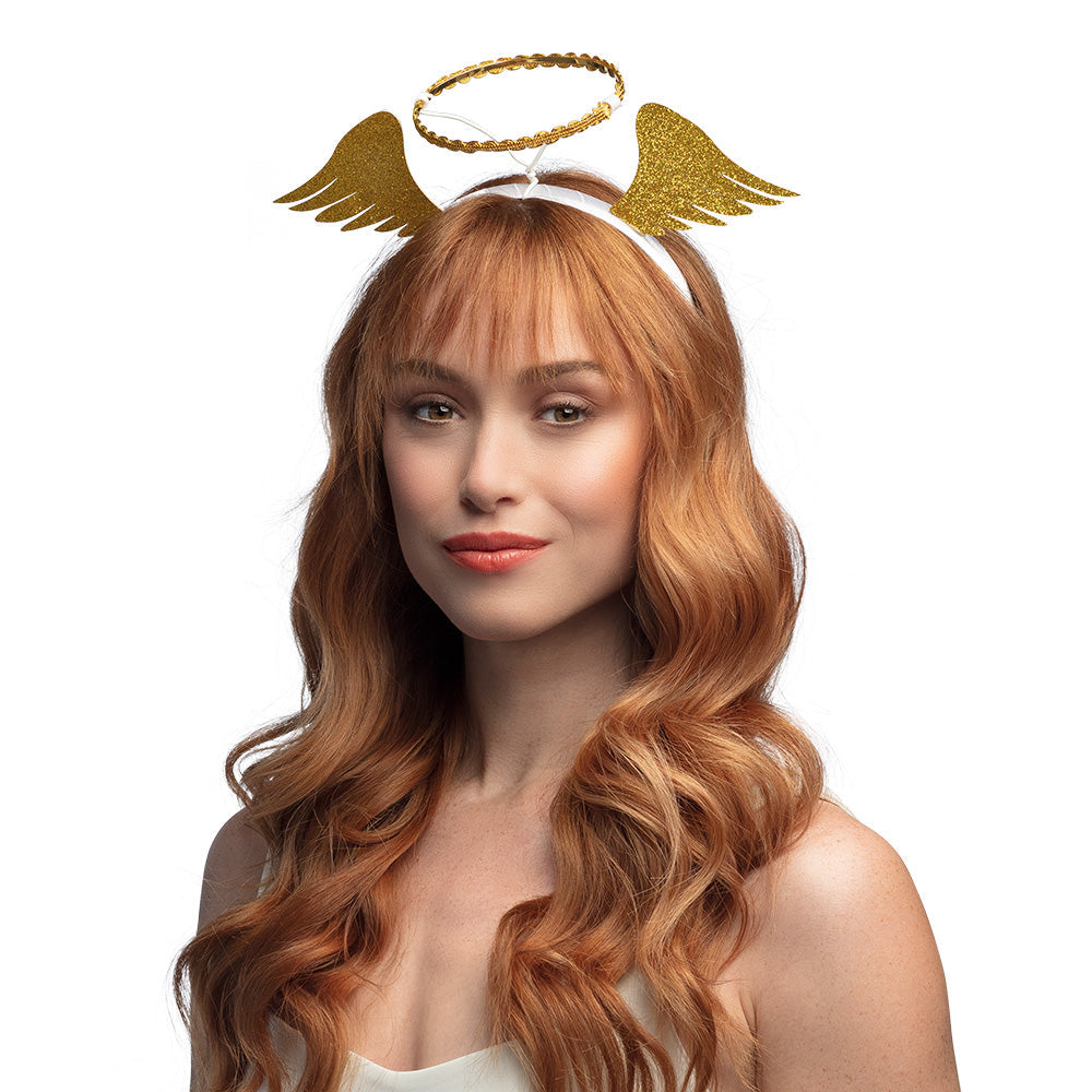 Widmann Engelsdiadem – Goldener Heiligenschein & Flügel Diadem - Fasnacht24.ch