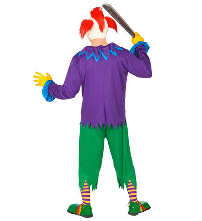Widmann Horrorclown Kostüm Herren Grün Lila Rot Joker Outfit - Fasnacht24.ch – Rückansicht