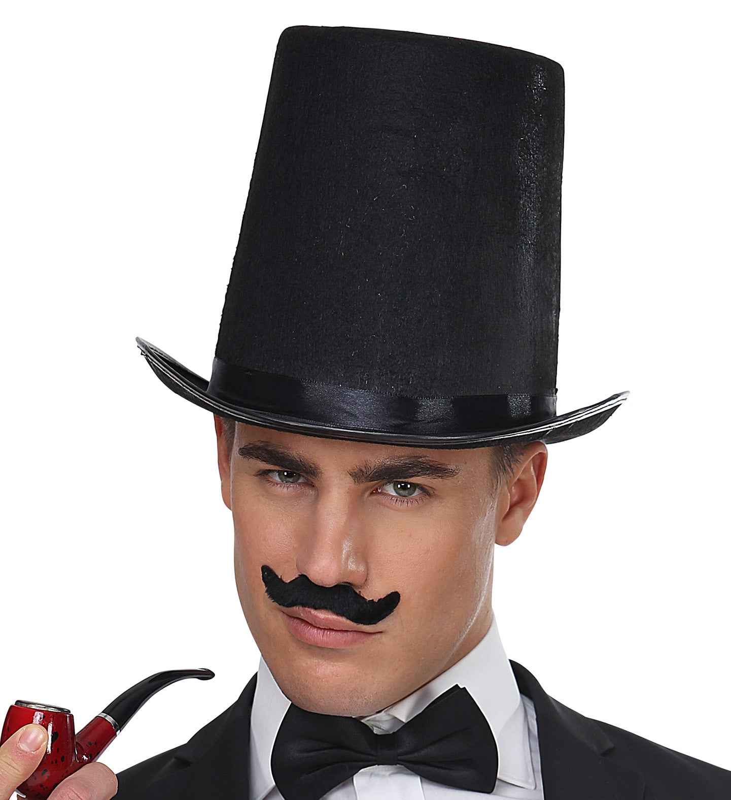 Widmann Extra Large Schwarzer Filz Zylinderhut – Victorian Stil - Fasnacht24.ch