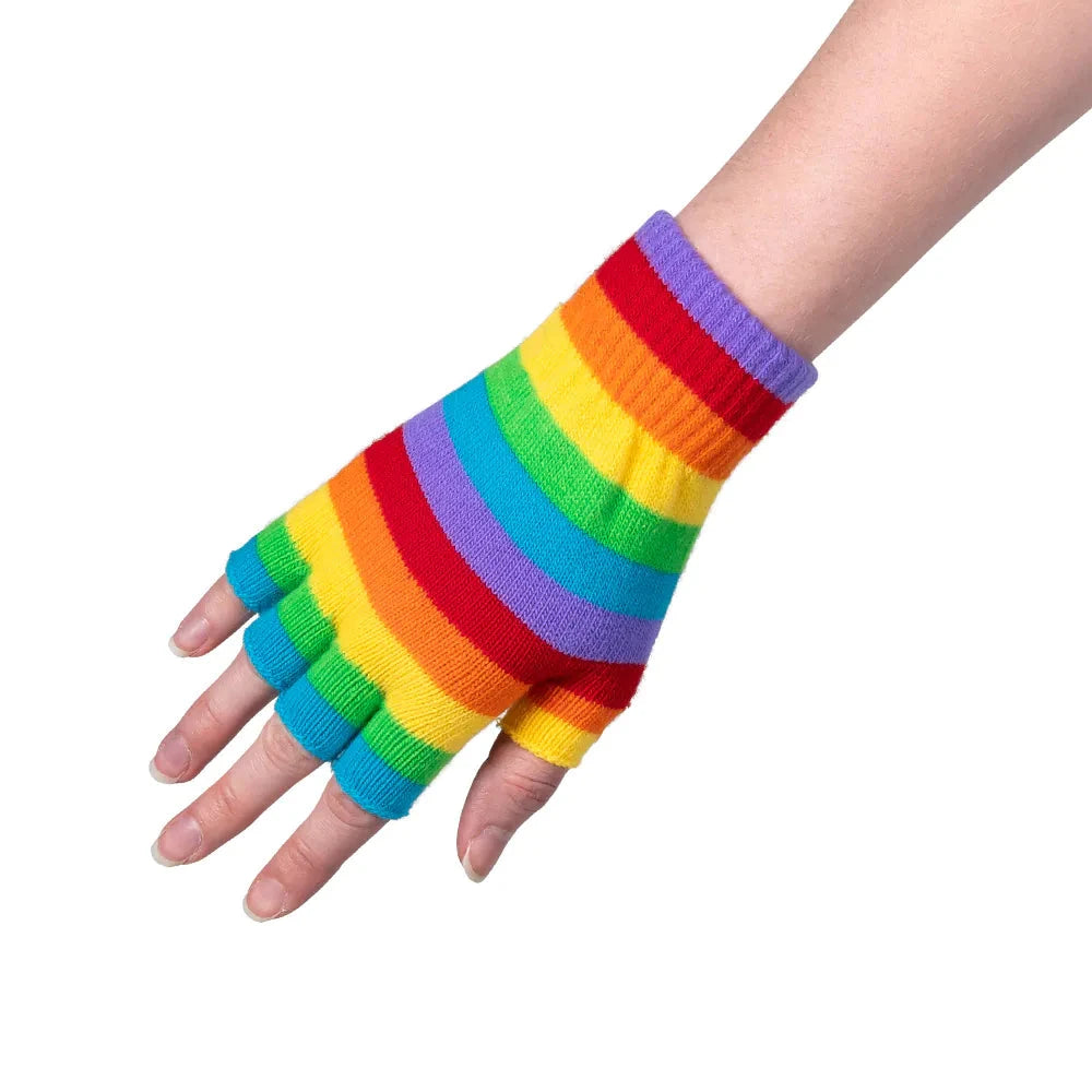 Widmann Neon Rainbow Fingerlose Handschuhe – Bunt, Warm & Unisex - Fasnacht24.ch