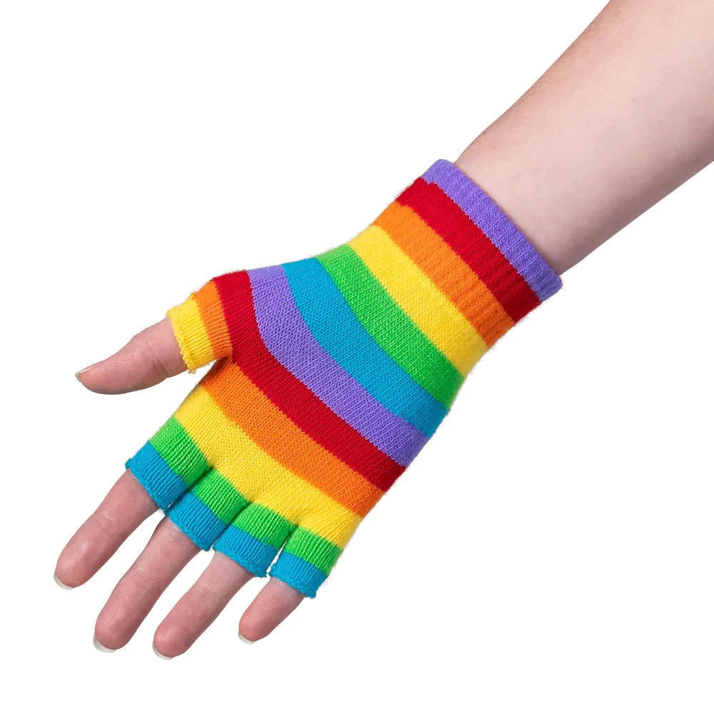 Widmann Neon Rainbow Fingerlose Handschuhe – Bunt, Warm & Unisex - Fasnacht24.ch