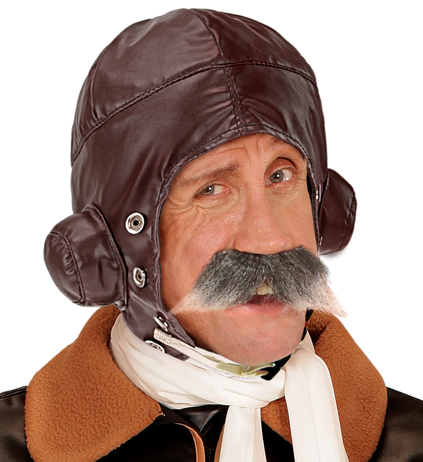 Widmann Flieger Mütze aus Kunstleder mit verstellbaren Ohrklappen und gesteppter Innenfütterung