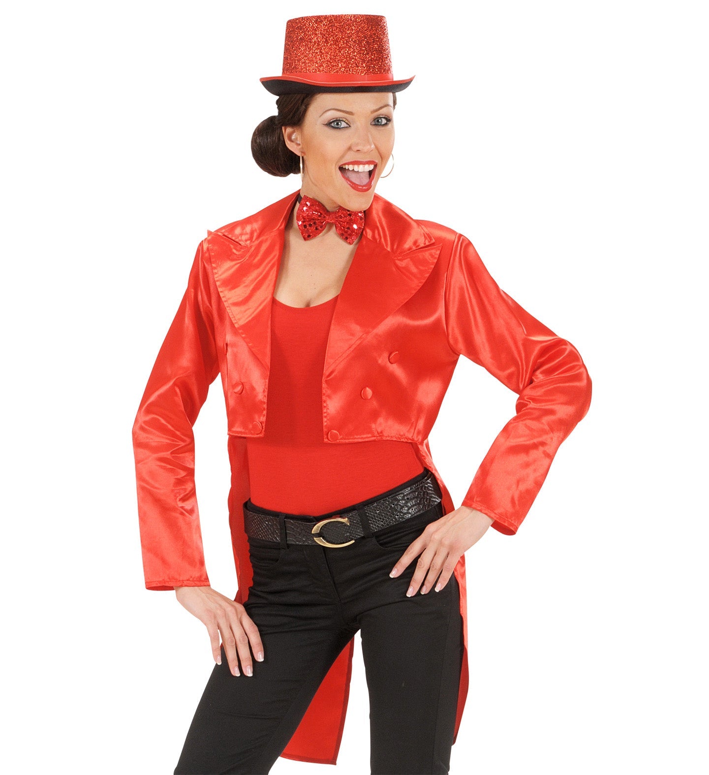 Widmann Rote Satin Damen Frackjacke – Maßgeschneiderte Cocktailjacke - Fasnacht24.ch