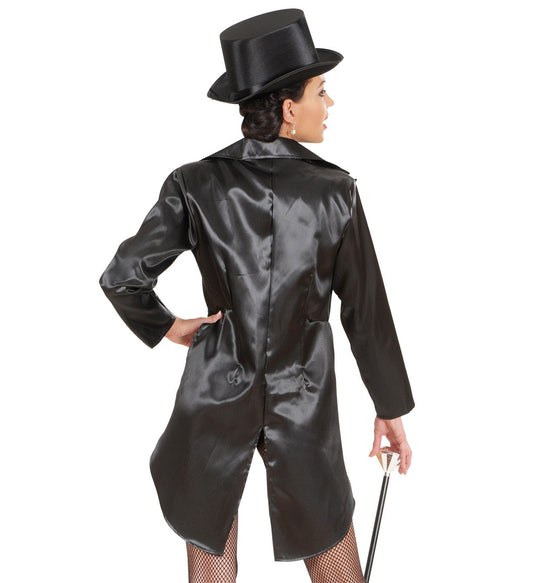 Tuxedo Jacke Damen – Widmann Schwarzer Satin, Tailliert & Leicht - Fasnacht24.ch