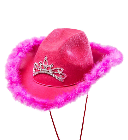 Widmann Mädchen Nacht Hut – Rosa Filz mit Tiara und Marabou - Fasnacht24.ch