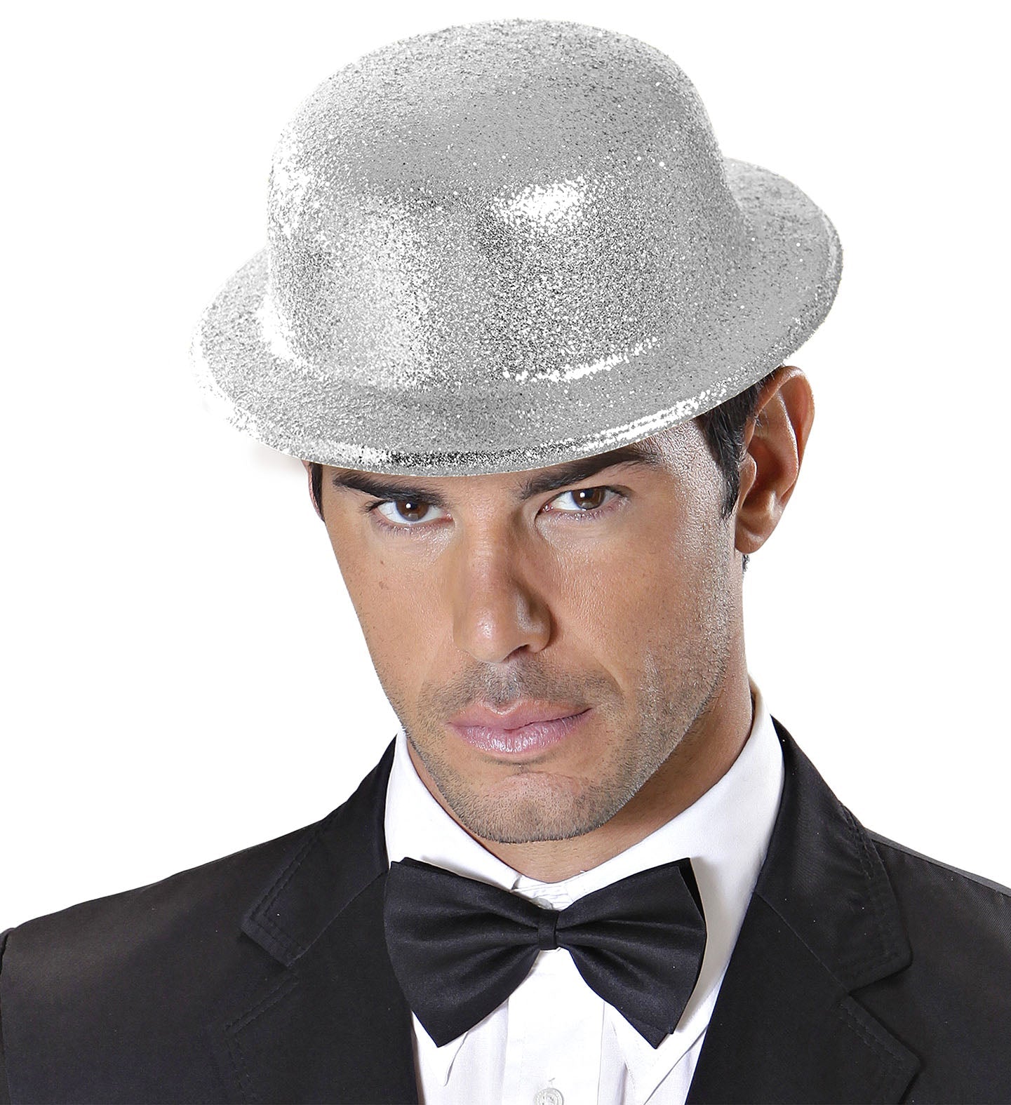 Widmann Glitter Melone Hut – Silber | Leicht & Komfortabel - Fasnacht24.ch