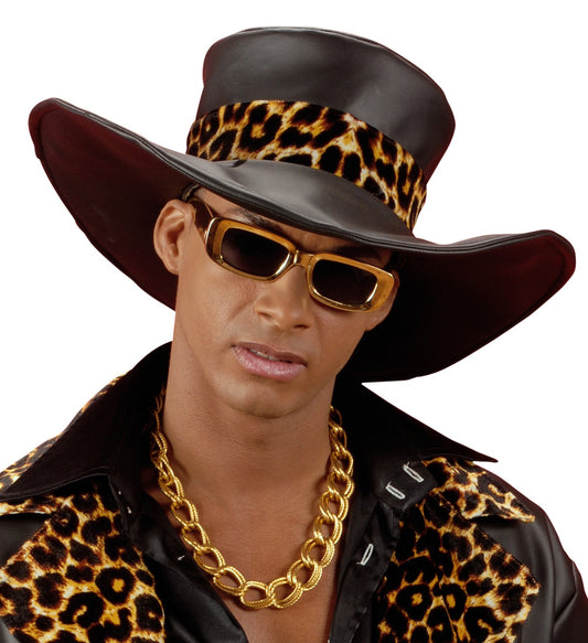 Gold tone thick chain necklace, 60cm, 80s style statement piece.