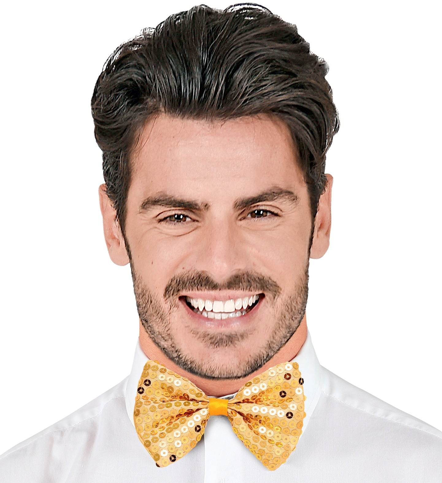 Widmann Goldene Pailletten Fliege – Verstellbar, Polyester - Fasnacht24.ch