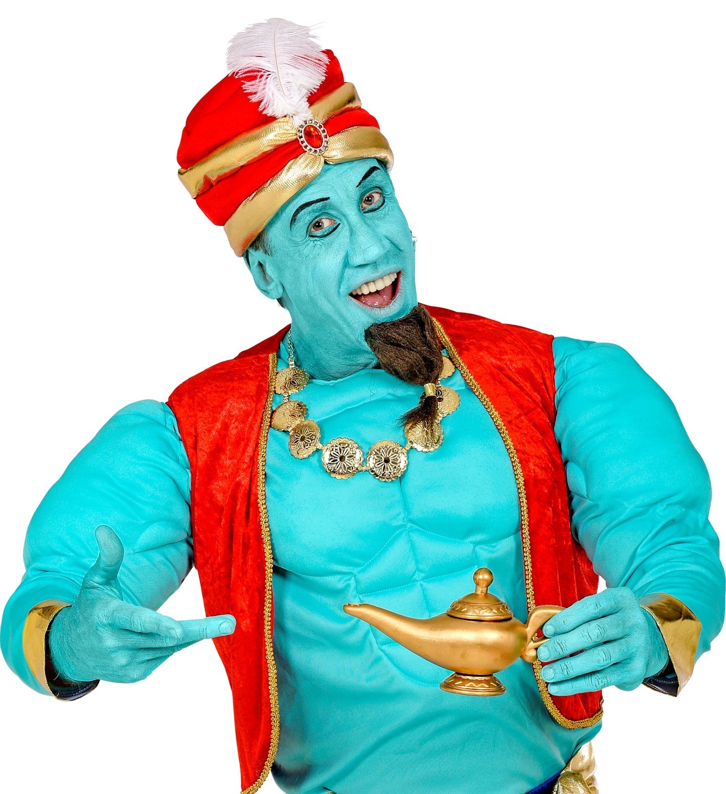 Goldene Genie-Lampe von Widmann, orientalisches Design, 23x12 cm, aus robustem Metall.