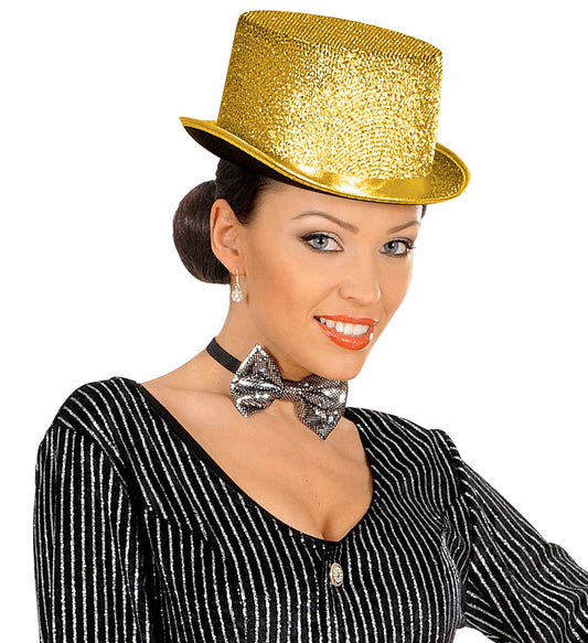 Widmann Goldener Lurex Zylinderhut Aus Filz – Handgefertigt - Fasnacht24.ch