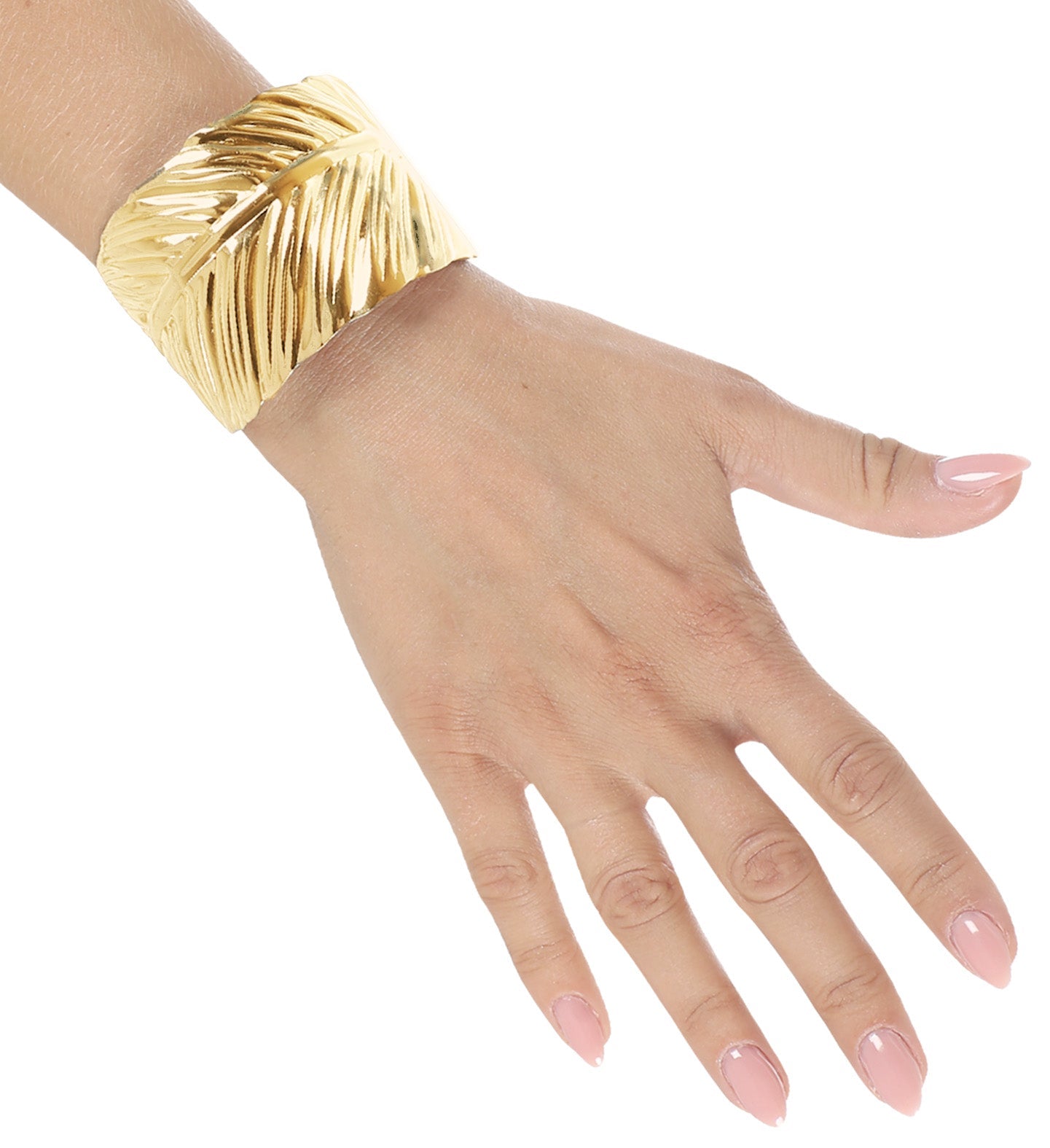 Goldfarbenes Armband aus Messing mit goldenem Blattmotiv und verstellbarem Karabinerverschluss