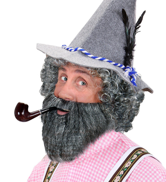 Grauer Vollbart von Widmann, elastisch, vielseitig für Kostüme und Charaktere.