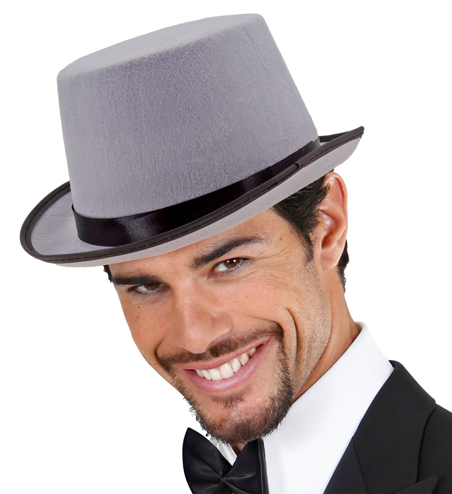 Widmann Grauer Filz Zylinderhut – Groß, 58 cm Erwachsene - Fasnacht24.ch