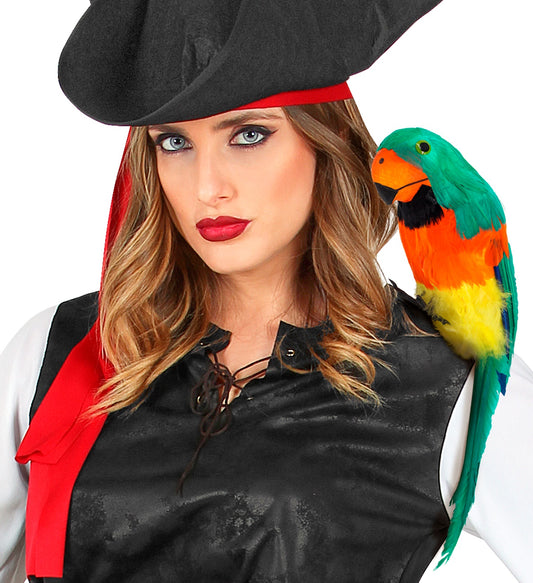 Bunter Widmann Papagei mit Federn aus Polyester, ideal für farbenfrohe Dekoration.