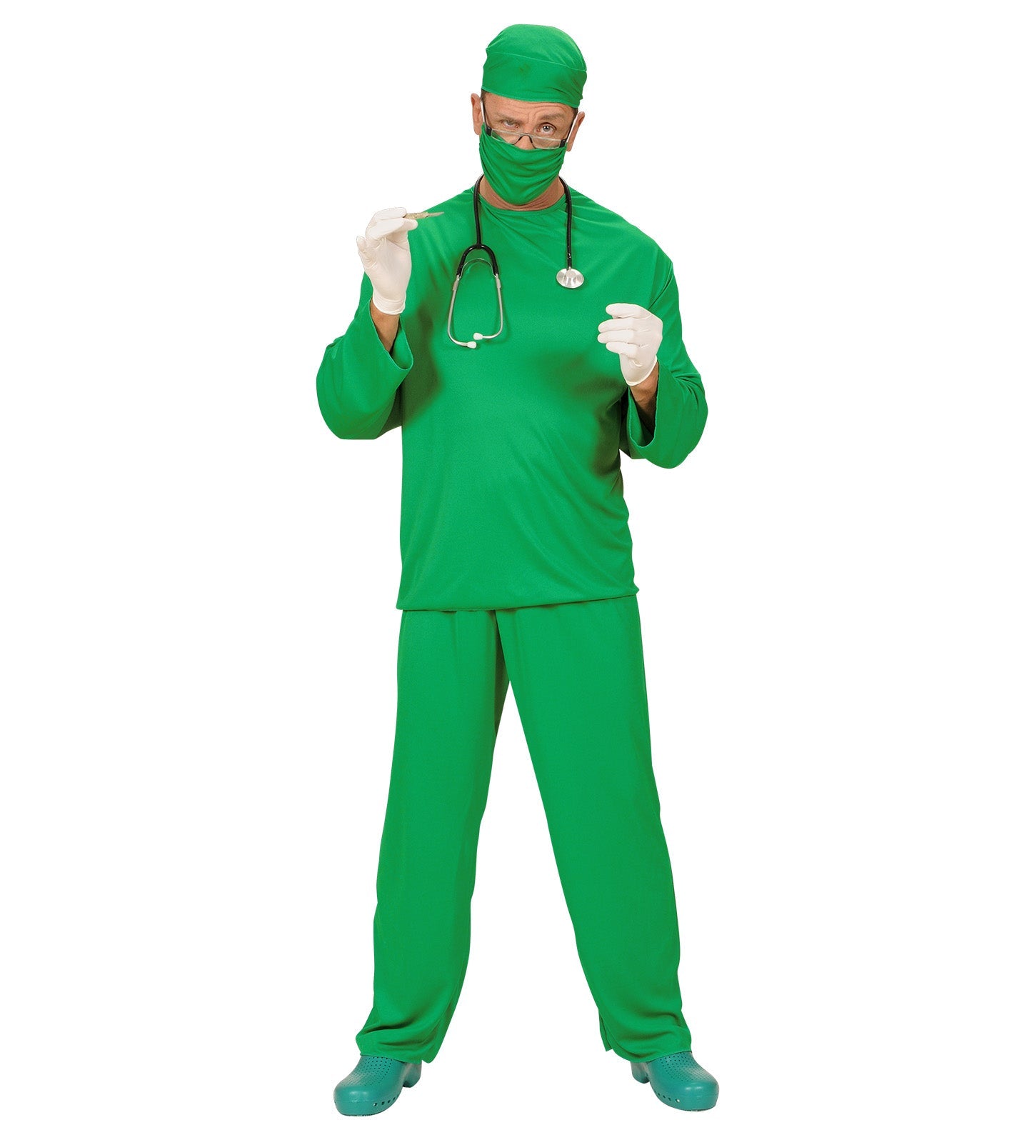 Widmann Grünes Chirurgen Kostüm Set – Unisex Arzt Verkleidung - Fasnacht24.ch