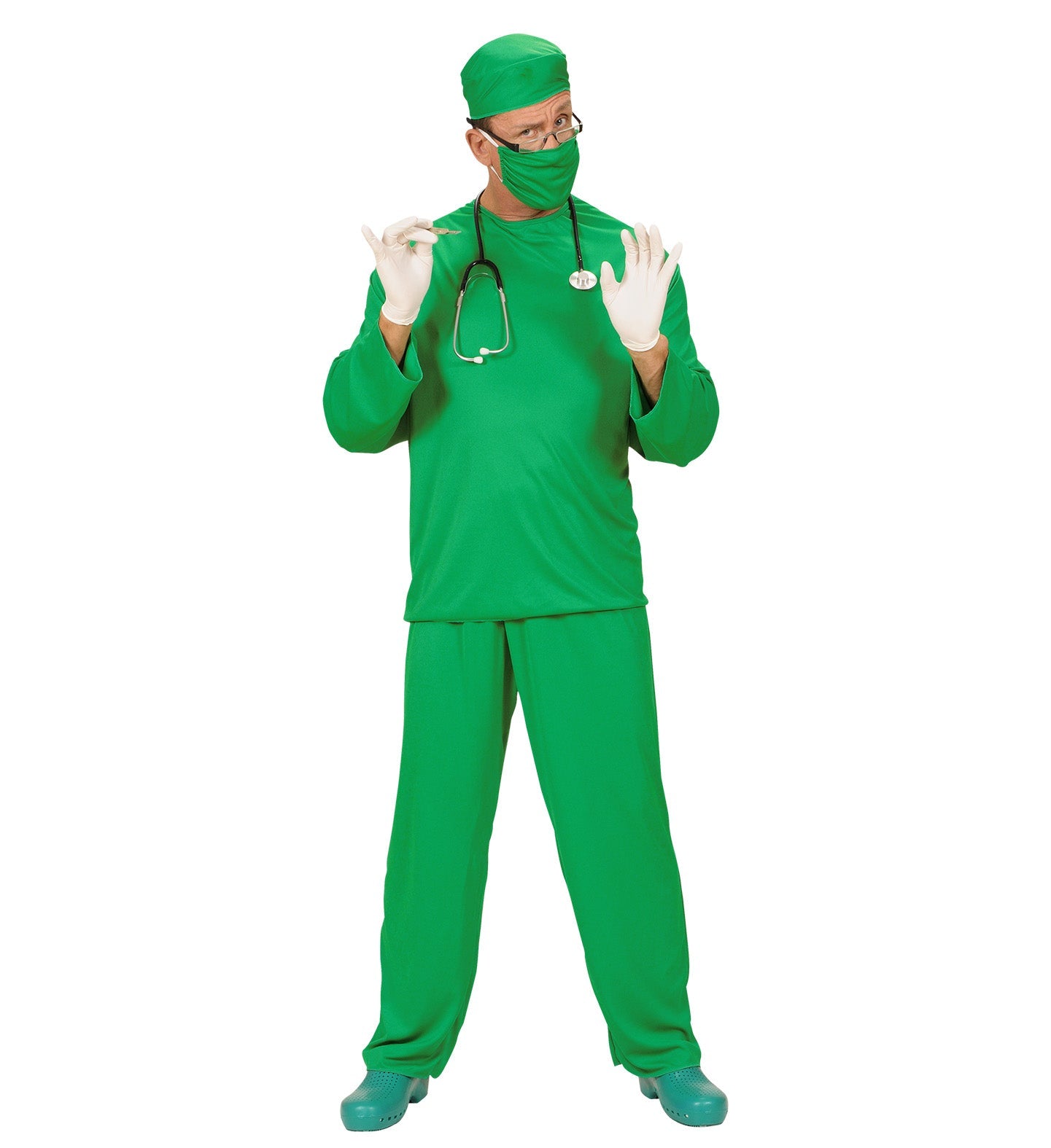 Widmann Grünes Chirurgen Kostüm Set – Unisex Arzt Verkleidung - Fasnacht24.ch