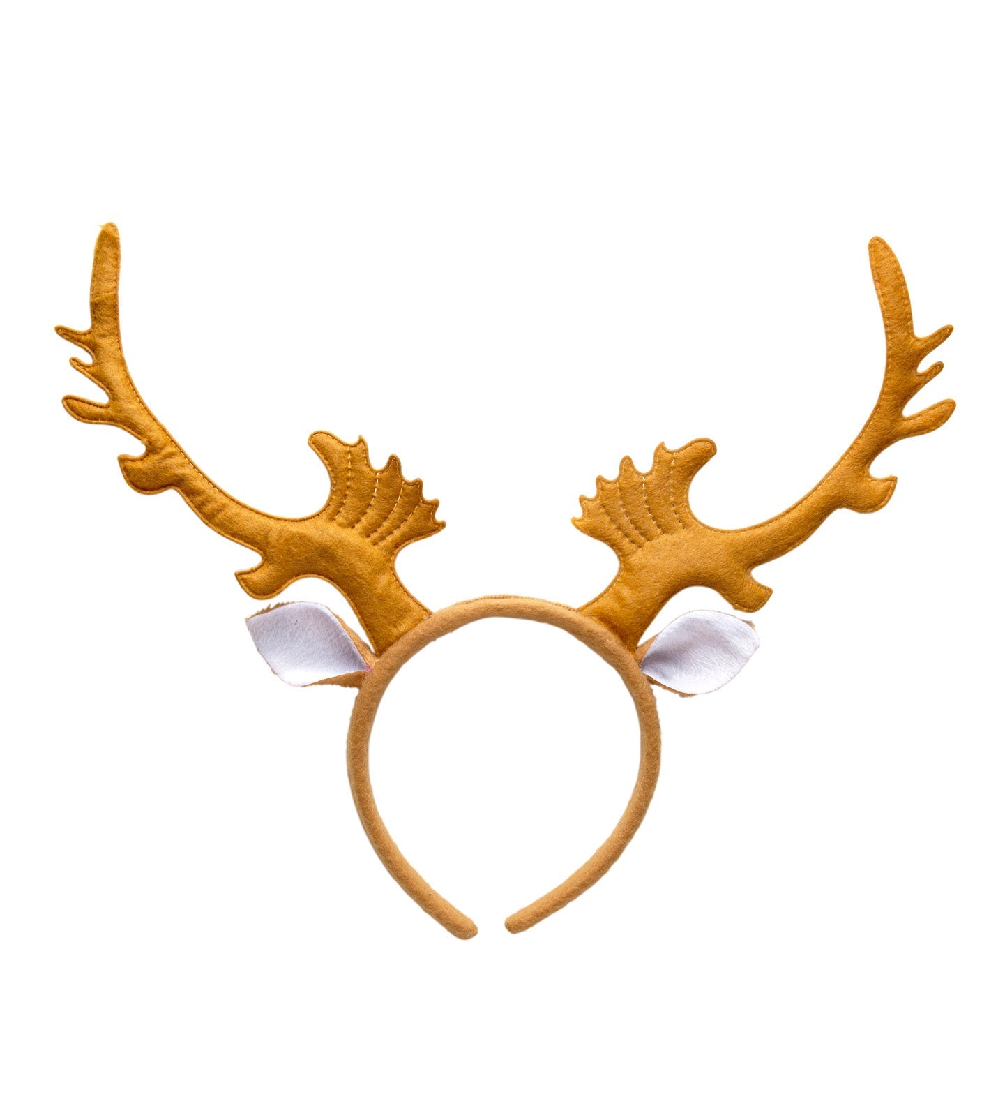 Festlicher Haarreif mit Rentiergeweihen und roten Schleifen, ideal für Weihnachten.