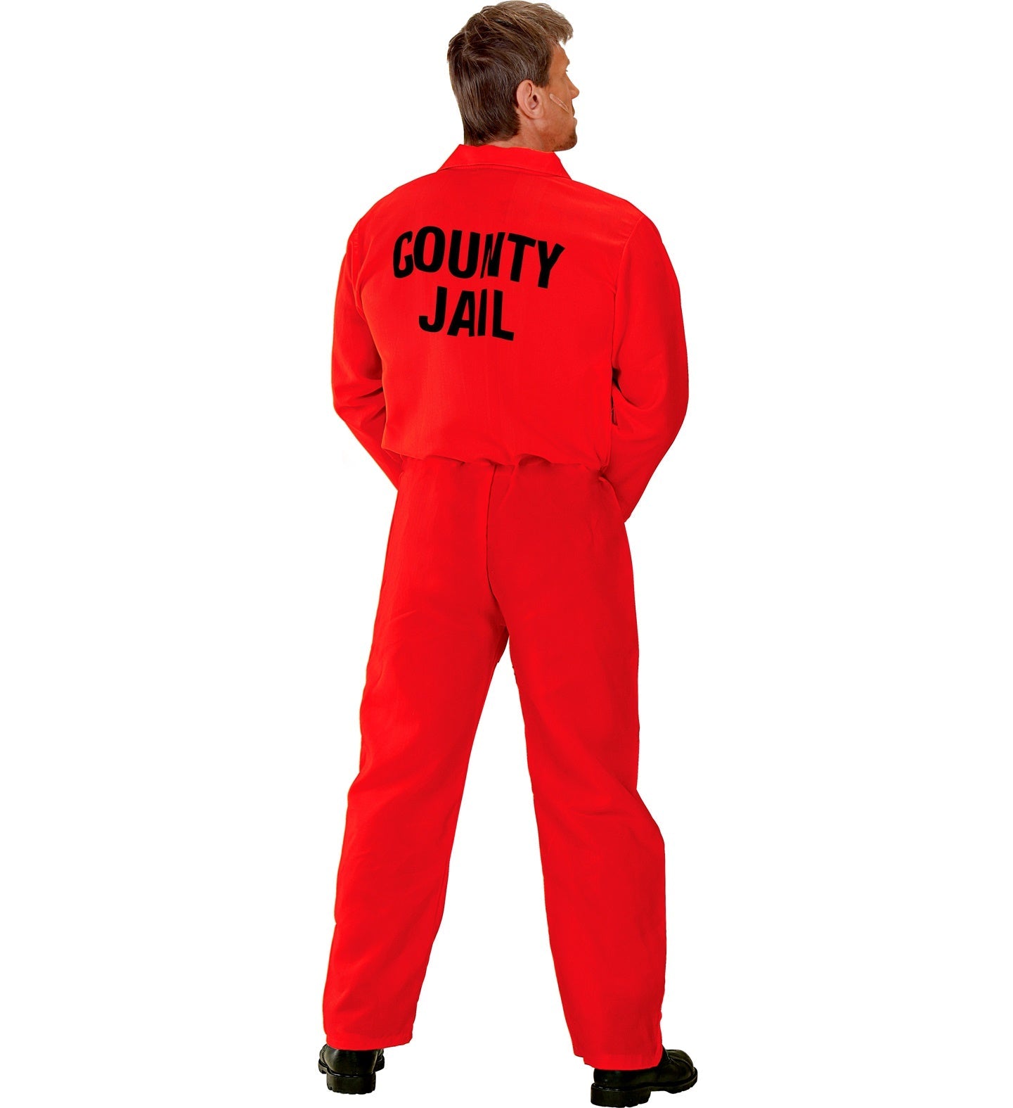 Widmann Häftling Kostüm – Roter County Jail Jumpsuit mit Handschellen - Fasnacht24.ch