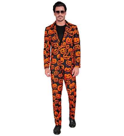 Widmann Halloween Kürbis Anzug Zweiteiler Jackett & Hose, bequem, orange – Rückansicht
