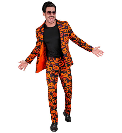 Widmann Halloween Kürbis Anzug Zweiteiler Jackett & Hose, bequem, orange – Produktansicht