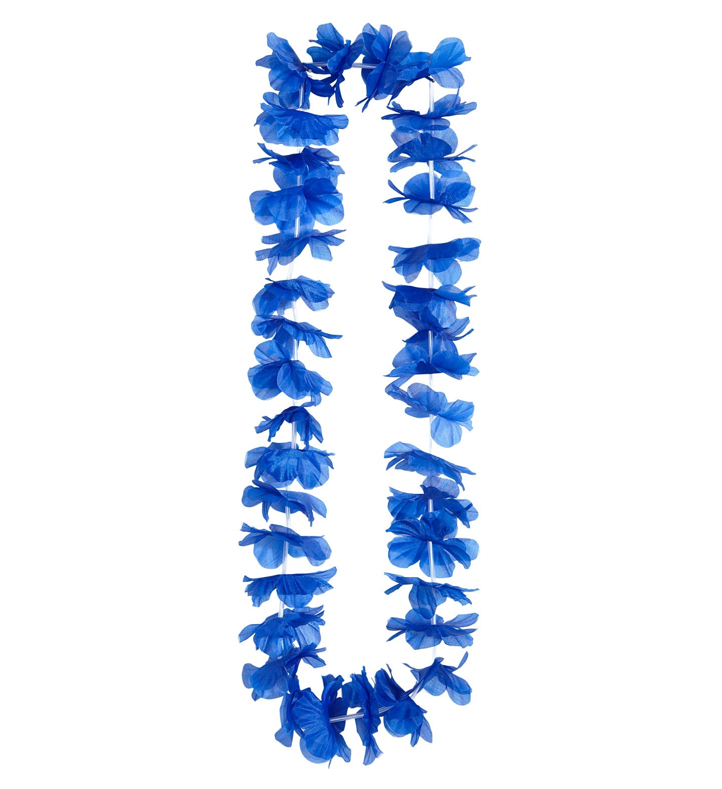 Blaue Stoffblütenkette auf stabiler Schnur für einen sommerlichen Beach-Look.