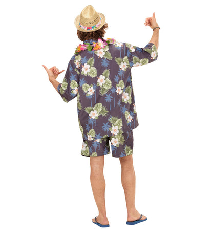 Widmann Hawaiianer Kostüm – Leichtes Kurzarmhemd & Shorts Set – Rückansicht