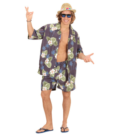 Widmann Hawaiianer Kostüm – Leichtes Kurzarmhemd & Shorts Set – Seitenansicht