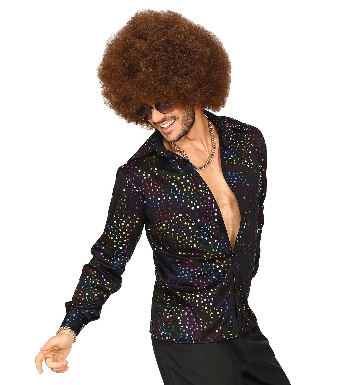 Disco Hemd Herren – Widmann 70er Jahre Stil, Atmungsaktiv & Leicht - Fasnacht24.ch