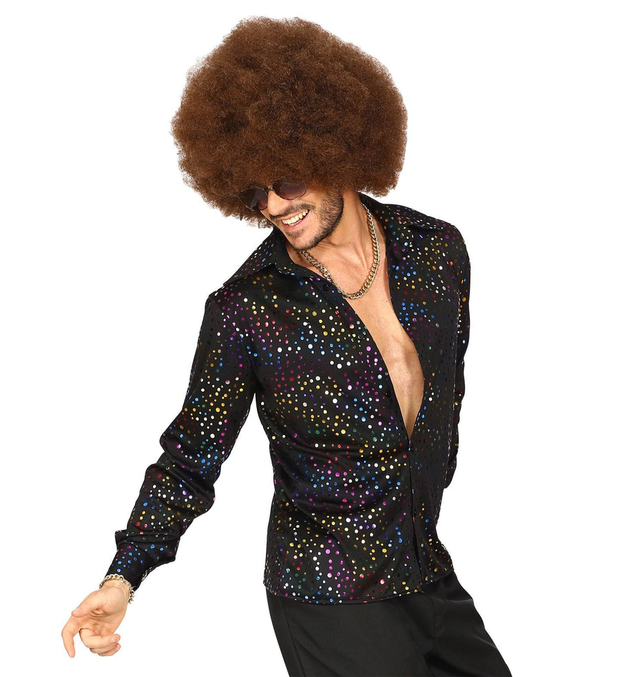 Disco Hemd Herren – Widmann 70er Jahre Stil, Atmungsaktiv & Leicht - Fasnacht24.ch – Detailansicht